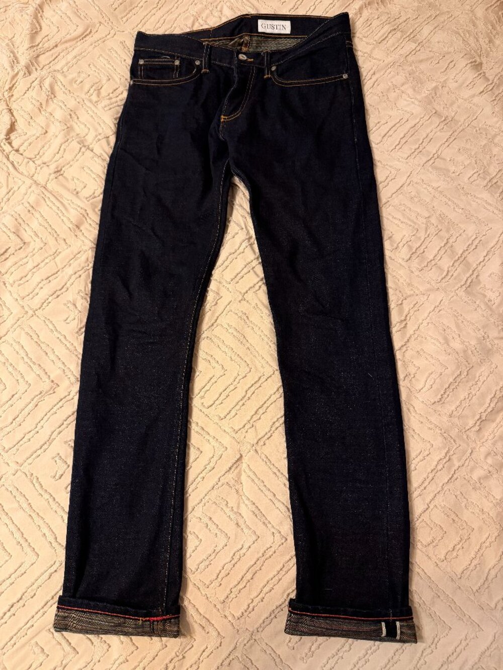 Gustin Made in USA Rainbow Selvedge Denim Skinny Jeans - New without tags - 33